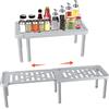 Fohil Organizer Portaspezie Spezie da Cucina Organizer Cucina, Porta Spezie Antiscivolo, Espandibile Mensole Portaspezie, Scaffale da Cucina, Organizer da Cucina Credenza Dispensa Bagno Credenza Frigorifero