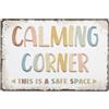 GLOBLELAND Retro Lenitivo Angolo Segno Ufficio Wall Decor Targa in Metallo Segno Classroom Decor Spazio Sicuro Wall Art per la Casa e Bar Coffee Shop Club Wall Decor Ferro 12x8 Pollici