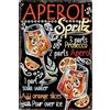 LuckyLinde 30 x 20 cm - Targa in metallo retrò, cartello bar, ricetta cocktail, Summer Feeling - Aperol Spritz - Prosecco (ricetta inglese)