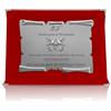 ATS Incisione Targhe & Timbri Targa Nozze d'Argento 25° Anniversario di Matrimonio con Astuccio in Velluto - Targa Ricordo a Forma di Pergamena - Idea Regalo per Coppie e Genitori (Rosso)