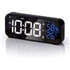 VIVILINEN Sveglia Digitale da Comodino con Grande Display LED Temperatura e Umidità Orologio da Tavolo con 18 Tonalità di Sveglia, Regolazione Luminosità 4 Livelli, Ricarica USB, 2 Allarmi e Snooze