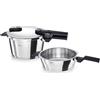 Fissler Vitaquick Premium, Set di Pentole A Pressione, 3 Pezzi 1 Pentola A Pressione da 4.5 L, 1 Padella A Pressione da 2.5 L, Diametro 22 cm, Compatibile Induzione