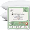 Twillie Copri Cuscino 60 x 70 (Set da 2) Bambù - Qualità Superiore - Impermeabile, Zip e Anti-Acne - con Cotone Naturale, Trattamento Svizzero Sanitized® Anti-Acari Antibatterico - Made in UE
