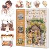 LuminCross Adesivi Scrapbooking Vintage, Sticker Book Washi da 50 Fogli Stile Campagna con Fiori e Giardino Acquerello, per Album Fotografico e Collage, Junk Journal, Pagine Coordinate per Decoro Fai da Te