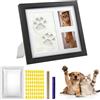 HA BIN Kit Impronta Zampa Cane Gatto, Impronta 3D in Gesso con Cornice in Legno, Kit Fai da Te Ricordo Animale, Idea Regalo, Cornice Tavolo Parete, 28×23 cm (Nero)