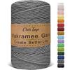 OurTop Corda Macramè, 4mm x 160m Filo Macrame Corda Macramè Filo Morbido Filato Macrame per Appendere La Parete, Fai Da Te, Artigianato, Lavori a Maglia, Lavori Decorativi(Grigio)