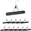Relaxdays 36x Grucce in Legno con Morsetto, Gancio Girevole a 360 Gradi, Rivestimento in Feltro, HLP 17 x 25 x 2,3 cm, Nero