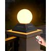 HMAKGG Luce Solare Pilastro Giardino, Lampade Solari da Esterno con Telecomando & Timer, 2400mAh, 3 Colore, IP65 Impermeabile, Sfera Lampione da Giardino per Colonna Cancello Patio Villa, Nero