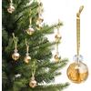 LÈFERS 12 palline di Natale in cristallo da 2,2 cm, mini prisma da 2,2 cm, decorazioni per albero di Natale, ornamenti da appendere per Natale, matrimoni, feste, decorazioni per la casa (oro)