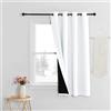 PONY DANCE Tende Bianche Soggiorno Tende Oscuranti 100% Tende con Anelli Tende Termiche Isolanti per Interni Tende Camera da Letto Moderna Tende Corte 1 Pezzo 140x160 CM