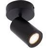 Ledvion Faretto LED Soffitto Nero 1 luci attacco GU10 | Lampadina inclusa per corridoio soggiorno cucina camera e ambienti interni asciutti