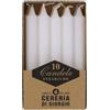 Holyart Candele, ceri, ceretti: Candele steariche cilindriche BOX 10 PZ. bianche 15 cm