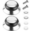 CEXUN 2 Pezzi pomello coperchio pentola,pomelli per coperchi pentole | Pomelli Coperchi Pentole in Acciaio Inox,Manopole di Ricambio per Coperchio Pentola con Viti,per Cucina Manopole Coperchio