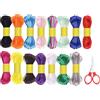 Anlising Braccialetti Filo di Nylon di seta Colorata 300 Metri, 15PCS Cordoncino per Braccialetti 1.5MM,Invia Forbici Pieghevoli,Filo di Nylon per Braccialetti Fai da Te,per Collana,Bracciali,Gioielli