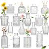 TAVADA Set di 16 piccoli vasi in vetro, vasi da tavolo, vasi decorativi vintage, set di mini vasi da fiori per decorazione da tavolo, centrotavola, decorazioni per matrimoni, fiori