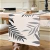 ETOLISHOP Runner da Tavolo Moderno in Poliestere Nero con Motivo Foglia, Tovaglia Runner Lavabile per Cucina, Interni e Matrimoni 40x140cm