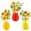 CYIOU 11 Pezzi 11 Pezzi Nido D'ape Girasole Centrotavola Battesimo Gelb Birthday Decorations Api Decorative Addobbi Compleanno Battesimo per Matrimoni Feste in Fiardino Primavera