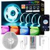 PAUTIX WiFi Striscia LED COB RGB 5M 24V,Smart Dimmabile RGB LED Strip Compatibili con Alexa/Google Assistant/Tuya,Sinc Musicale,Flessibile Multicolore LED Strisce per Bar,Camera da Letto