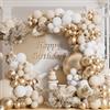 AULE Kit Arco Palloncini Oro: 155 Pezzi Ghirlanda di Palloncino per Feste Colori Oro e Bianco Palloncini in Lattice per Elio Decorazioni per Laurea Anniversario e Compleanno