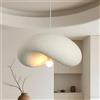 HvKvHvY Lampadario Moderno A Forma Di Nuvola, Lampadario In Stile Giapponese Wabi-Sabi, Lampada A Sospensione Bianca E27, Cappello Per Sala Da Pranzo, Isola Della Cucina, Camera Da Letto, Plafoniera. 40 Cm