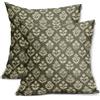 Sivirary Set di 2 federe per cuscini con stampa floreale verde oliva, 50 x 50 cm, motivo floreale vintage, federe decorative per esterni, per la primavera e l'estate, decorazione rustica per divano e letto