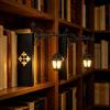 Generic Lanterna per biblioteca, illuminazione decorativa per libreria, angolo lettura, luce notturna a LED, lampade per libreria, lampade da tavolo vintage, decorazione per la casa e lo studio (2 pezzi)