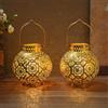 TRIROCKS Set di 2 lampade da tavolo in stile marocchino, in metallo, 18 cm di altezza, a batteria, senza fili, con lampadina a LED, per casa, soggiorno, feste, eventi, matrimoni, da tavolo, per