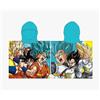 SUN CITY Suncity Asciugamano / poncho da spiaggia compatibile con Dragon Ball (55 x 110 cm) Microfibra - Poncho con cappuccio per piscina per bambini di Goku e Vegeta Super Saiyan