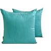 Fabric Mart Direct Copricuscini decorativi Aqua, confezione da 2, 50x50 cm, in seta artificiale, tinta unita e bicolore, per divano, hotel, camera da letto moderna - Aqua Luxury