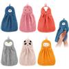 Rairsky 6 Pezzi Asciugamani con Simpatici Animali con Passante | Asciugamani Asilo con Asola 36x23 cm, Asciugamano Microfibra per Il Bagno Dei Bambini, Il Lavaggio Delle Mani