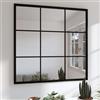 vidaXL Specchio da Parete Nero 60x60 cm in Metallo