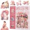 LuminCross Adesivi Scrapbooking Vintage Rosa, Sticker Book Washi da 50 Fogli con Fiori e Figure Acquerello, per Journaling e Album Fotografico, Junk Journal, Formato Libro con Pagine Ricche per Decoro Fai da Te