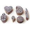 Royal Kraft Cuore e Paisley Elegante Designs Legno Blocchi per Stampa (Set di 6)
