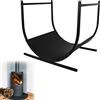 UISEBRT Scaffale per legna da ardere, per interni ed esterni, colore nero opaco, a forma di U, 44,5 x 37,5 x 40 cm