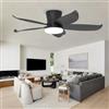 Dceinz Ventilatore Da Soffitto Con Luce 5 Pale Dimmerazione Telecomando 6 Velocità E Timer Silenzioso Lampadario Con Ventilatore Da Soffittoreversibile,Nero-36