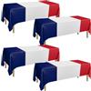 APUXXJUPA Tovaglia Francia 4 Pezzi Rosso Bianco Blu Scuro Bandiera Francese Festa Famiglia Francese Decorazione Festa Nazionale Festa a Tema