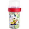 LocknLock Lock & Lock Two-Way - Tazza per cereali in plastica, con coperchio a vite e due contenitori, 760 ml e 310 ml
