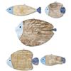 Putuo Decor Decorazione da parete Pesci Legno, Set di 5 Silhouette Stile Mare Tonalità Blu Naturale, Deco Marina per Bagno WC Ingresso Soggiorno, Casa Vacanze Cottage