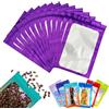 YAAVAAW Borse di imballaggio olografiche in mylar con chiusura lampo in lamina viola, grandi, a prova di odore, sacchetti di plastica trasparenti con sigillo a presa per alimenti, gioielli, elettronica - 10