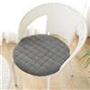 Generico Cuscino Rotondo per Seduta 30/35/40/45/50 Cm, Morbidi Cuscini per Sedia 1/2/4/6/8/10 Set con Fodera Antiscivolo in Velluto A Coste Lavabile con Cerniera per Giardino,Dark Gray,1er40CM