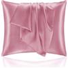 Homebliss Federe Cuscino Letto 65x65 in Raso - Federa Setoso Proteggere Pelle e Capelli - OEKO-TEX - Super Morbida e Ipoallergenico - Federa 2 Pezzi con Cerniera Fucsia