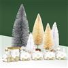 Cadimus Trenino Legno Natalizio，6pcs Mini Trenini Natale，Mini Alberi di Natale，Decorazione da Tavola per le Feste di Natale，Albero di Natale Regalo di Capodanno