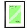 FRAMAI® Cornice portafoto 30 x 40 cm in Nero - con passepartout - Telaio in legno MDF, Plexi resistente alle rotture, ecologico, con sospensione e supporto - Formato verticale e orizzontale