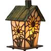 Bieye L30781 Lampada da tavolo a forma di casetta per uccelli in vetro colorato in stile Tiffany per l'arredamento della casa (altezza 7 pollici, girasole)