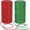 tenn well Cordoncino di cotone da 200 m, filo di cotone colorato per confezioni regalo, imballaggio e decorazioni artigianali (oro rosso e oro verde)