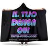 Generic Coperta personalizzata con foto donna Felpa Oversize il tuo con Foto Testo logo Personalizzate coperta indossabile vestaglia pile Morbido plaid regali personalizzati