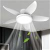 Dobecd Ventilatore da Soffitto con Luce 6 Velocità Reversibile Telecomando APP Dimmerabile 3 Temperature di Colore Plafoniera con Ventilatore Funzione Memoria Sala Pranzo Soggiorno，White-36