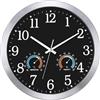 KIZLOC Orologio da giardino da 40 cm, impermeabile, con termometro e igrometro, orologio da giardino per esterni, resistente alle intemperie, silenzioso, funzionamento a batteria, grande orologio da