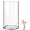 MELEJIA Vasi in Acrilico Rotondo Trasparente, Vaso Indistruttibile Leggero - Diametro 10cm x Altezza 20cm, Vasi Trasparente Resistente per Fiori Freschi/Finti, Decorazione Interna/Esternea