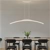Lanekd Moderna Lampadario Tavolo da Pranzo Lampada a Sospensione LED Dimmerabile Cucina Soggiorn Luce con Telecomando Regolabile in Altezza Lampadari Lampada da Soffitto per Sala Ufficio (L80cm, Bianco)